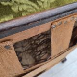 1950s, Danish relax chair. Furniture velour, oak wood,