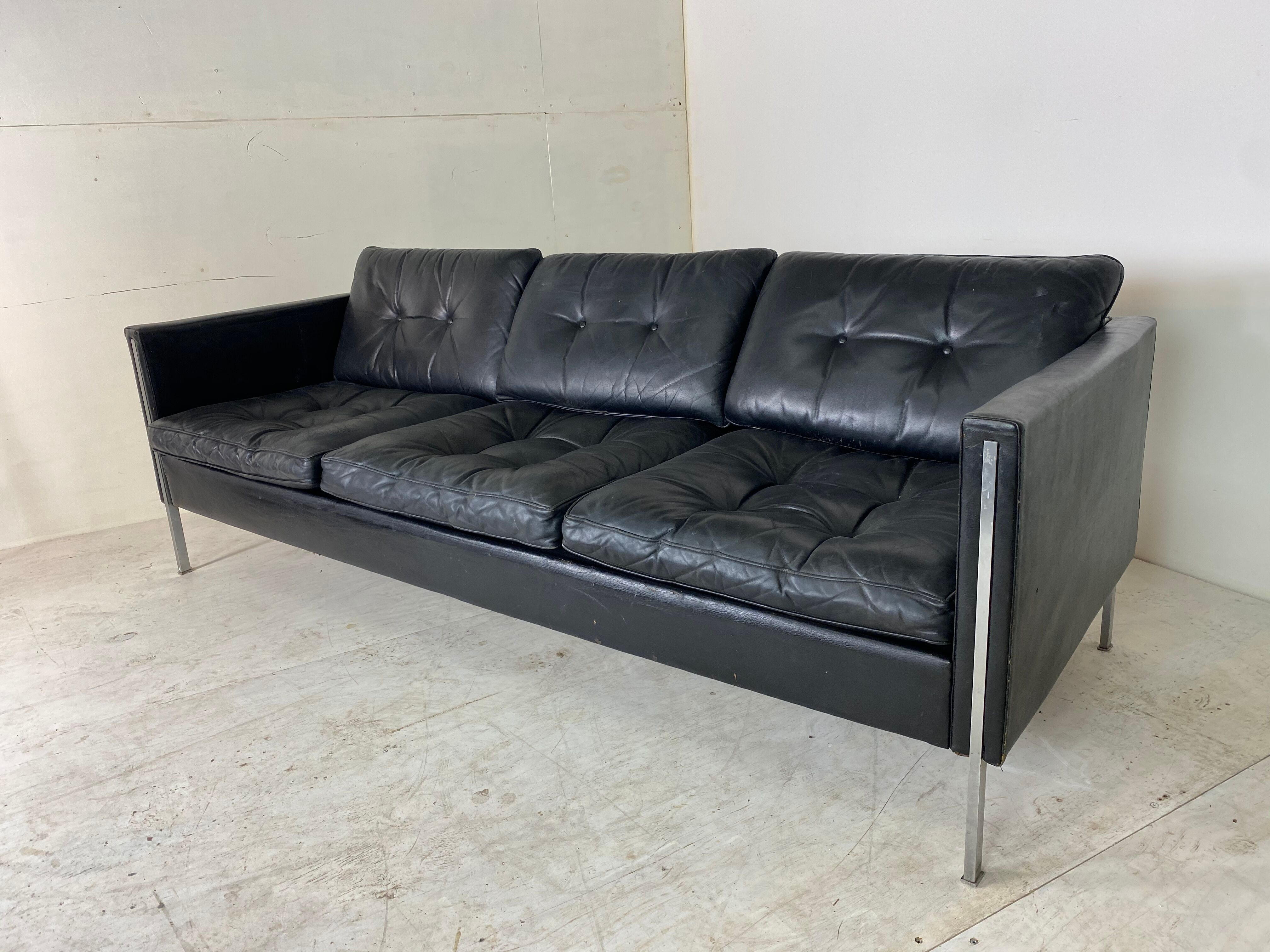 Leather No. 442/3 Sofa by Pierre Paulin for Artifort, 1960s