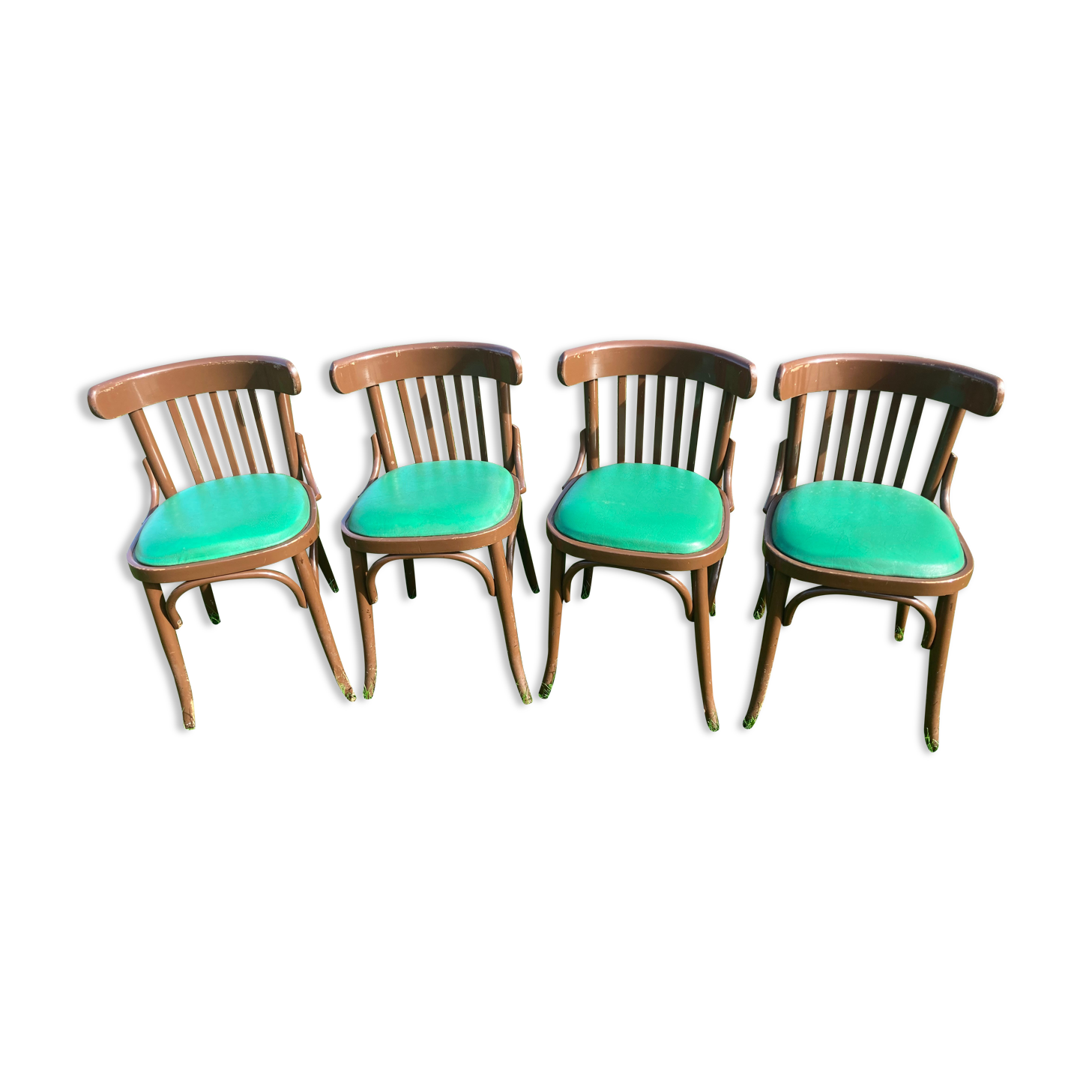 4 chairs bistro skaï vert