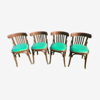 4 chaises bistrot skaï vert