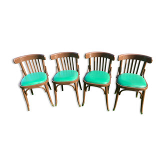 4 chaises bistrot skaï vert