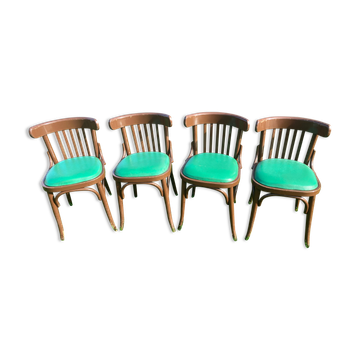 4 chairs bistro skaï vert