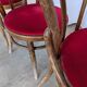 Set of 8 Vintage Bentwood Bistro Chairs: Red Upholstery