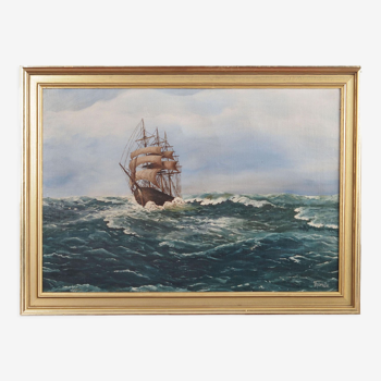 Peinture « Le voilier à la mer », design scandinave, par Thornöe