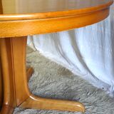 Round dining table extendable 8 pers, 70s-80s