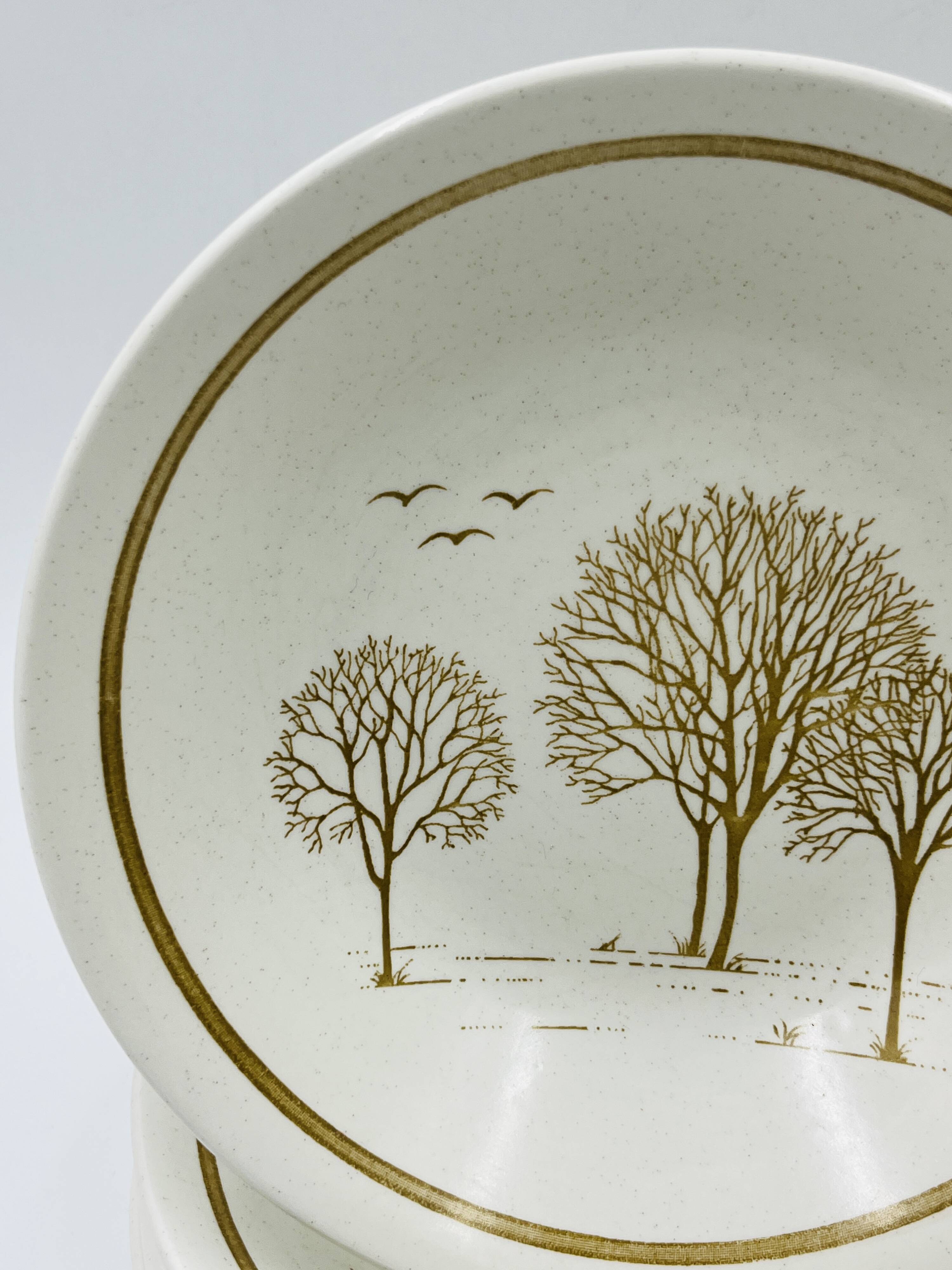 Lot 6 Deep Plates Churchill Homespun Trees
