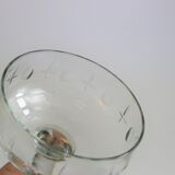 Service de verres en cristal ciselé, 3 x 6 verres, 18 verres au total, 1950, vintage