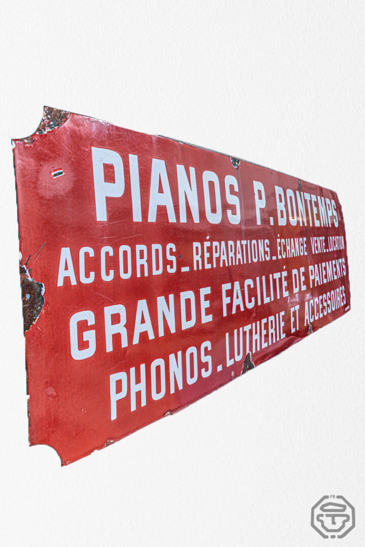 Piano enamelled sign "Bontemps"