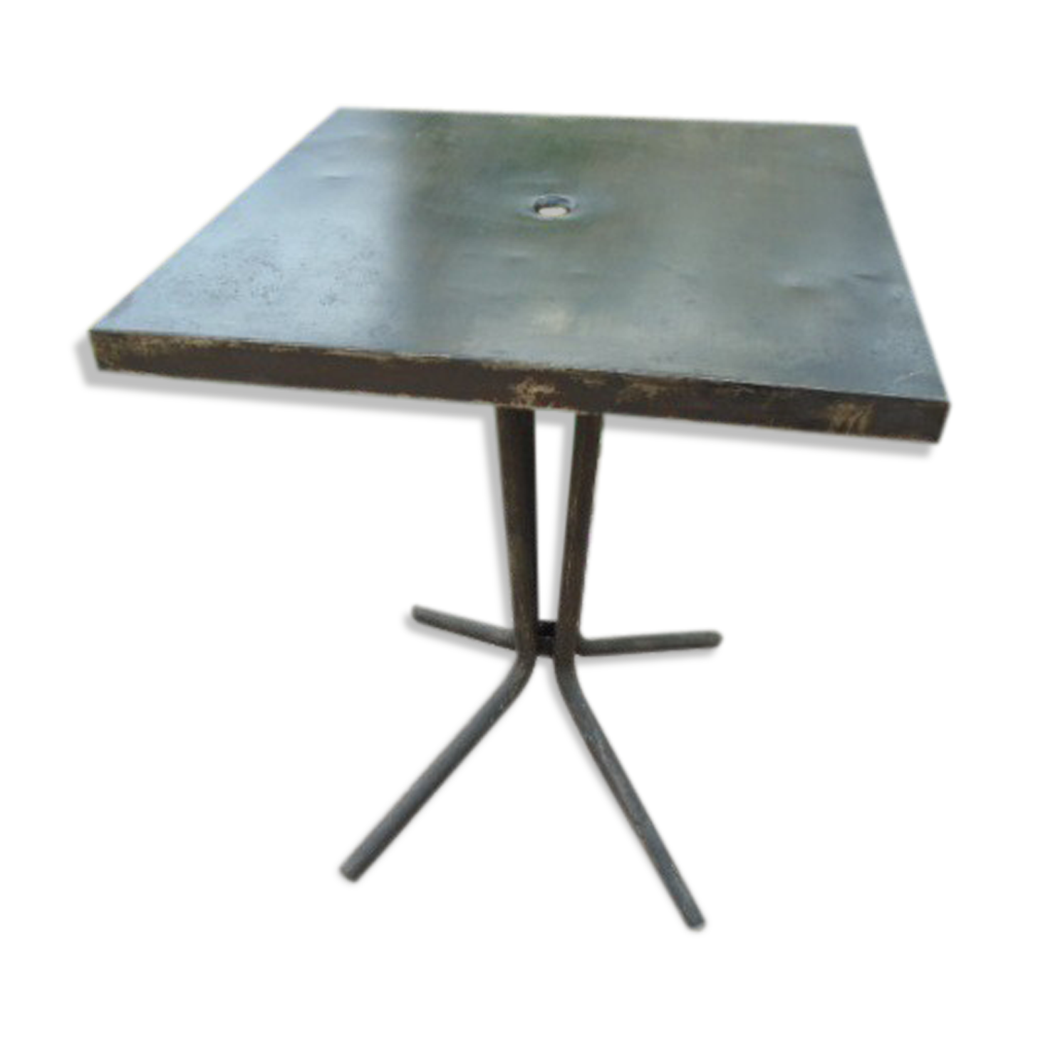 Table bistrot métal décapé Tolix 60 cm x 60 cm