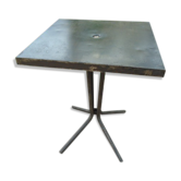 Table bistrot métal décapé Tolix 60 cm x 60 cm