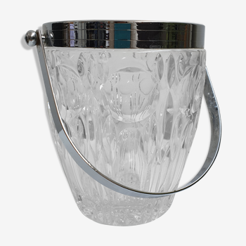 Gatsby style glass and metal ice bucket