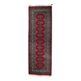 Mid-century vintage Uzbek Bukhara style wool runner 85cm x 241cm (1C1198)