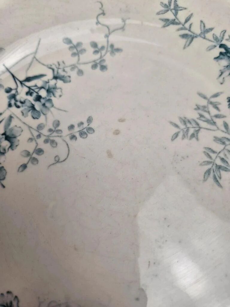 Set of 2 antique flat plates Terre de Fer – Hippolyte Boulenger & Cie – Roscoff model