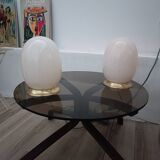 Pair of Eggs lamps, Murano glass, 1970s