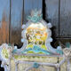 Miroir vénitien en verre de Murano, en camaïeu de bleu, vers 1880