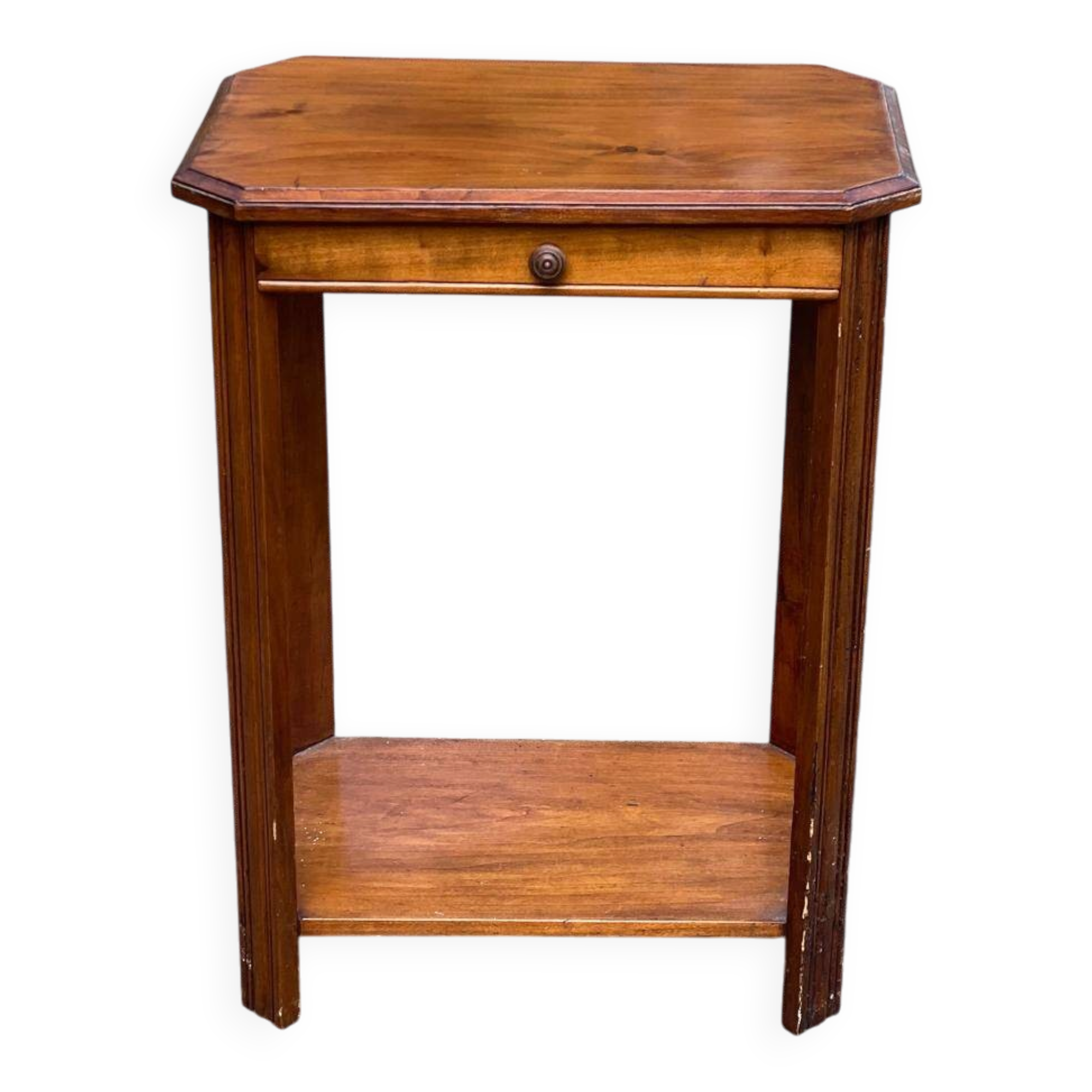 Étagère art déco 1960 en bois massif avec tiroir