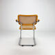 Tubular frame and cane cantilever dining chair, italy, 1970s