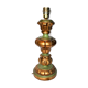 Vintage lamp foot gilded and green in carved turned wood