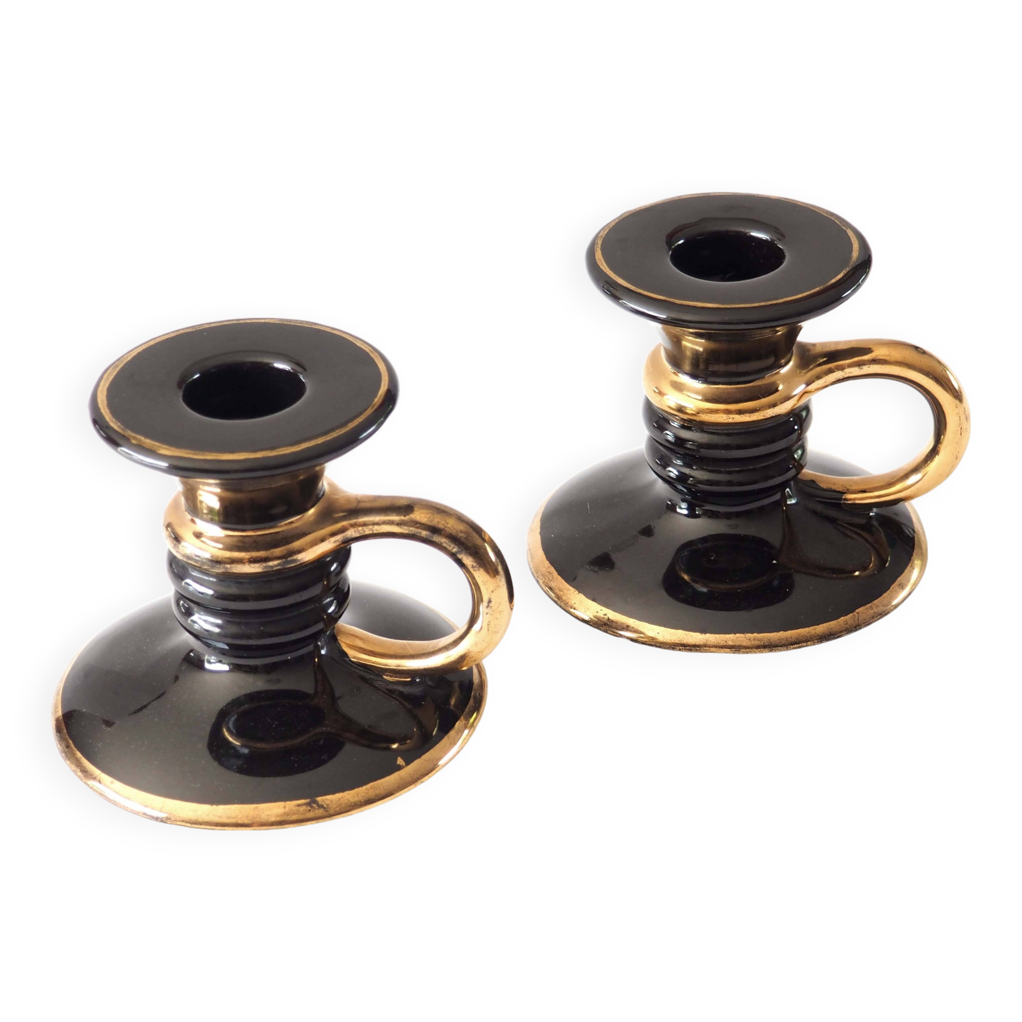 Pair of ceramic candlesticks from the 1950s