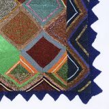 Knitted Diamond Throw Blanket Vintage 1970s
