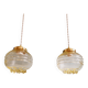 Pair of Space Age Pendant Lights in Yellow Clear Glass, 1960s-70s