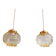 Pair of Space Age Pendant Lights in Yellow Clear Glass, 1960s-70s