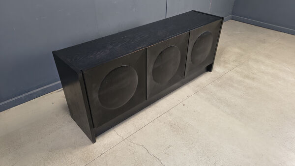 Buffet brutaliste noir, années 1970