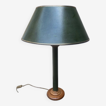 Lampe vintage en simili cuir vert