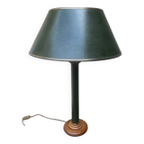 Vintage lamp in imitation green leather