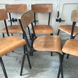 Lot of 6 vintage school chairs