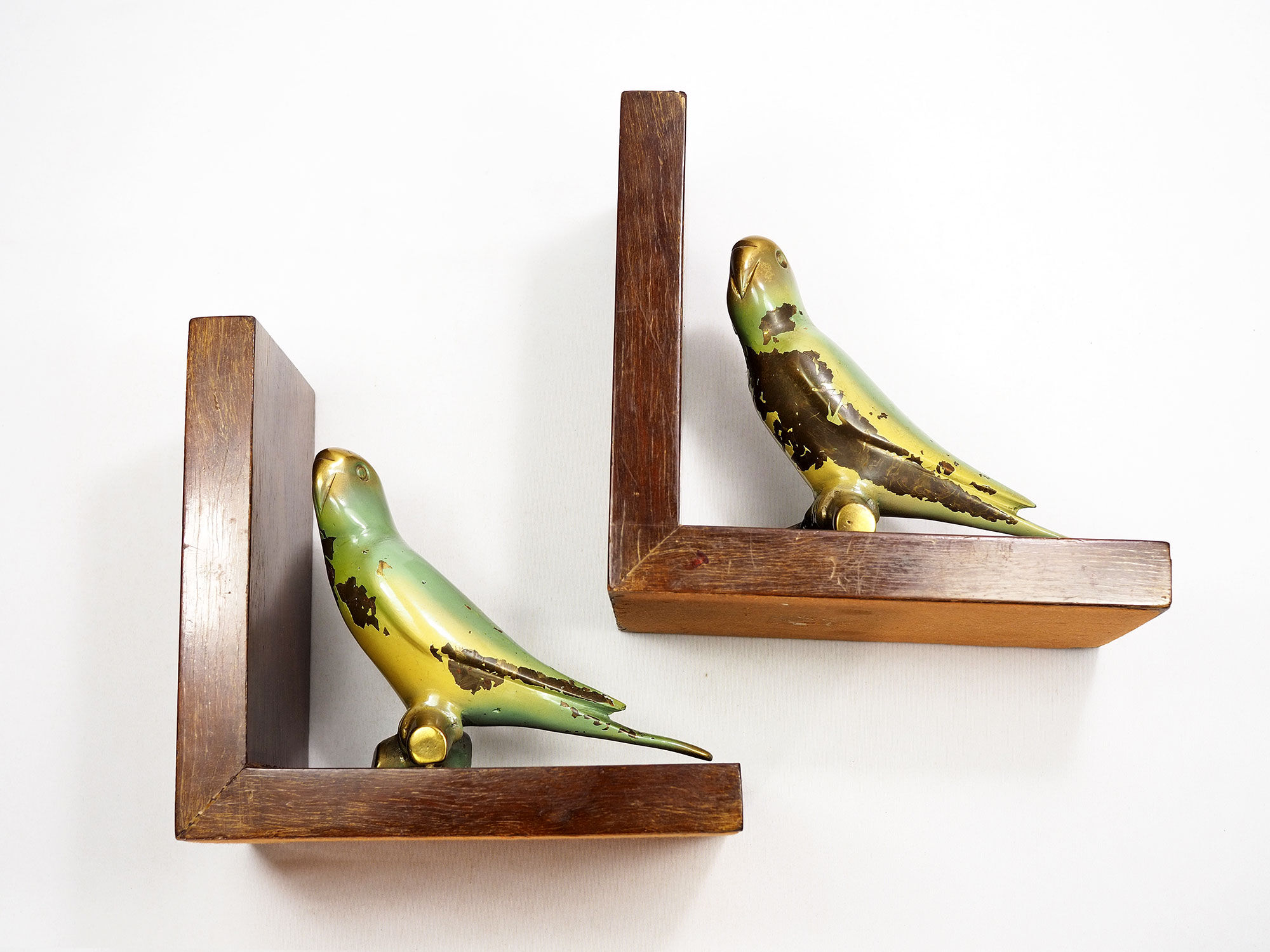 Paire de serre-livres en bronze peints -1930