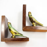 Paire de serre-livres en bronze peints -1930