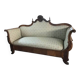 Antique Hand-Carved Solid Walnut Sofa, Early 19th Century