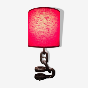 Vintage 1960s navy liner chain lamp red light