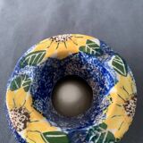 Moroccan ashtray decorated with blue/yellow/green flowers