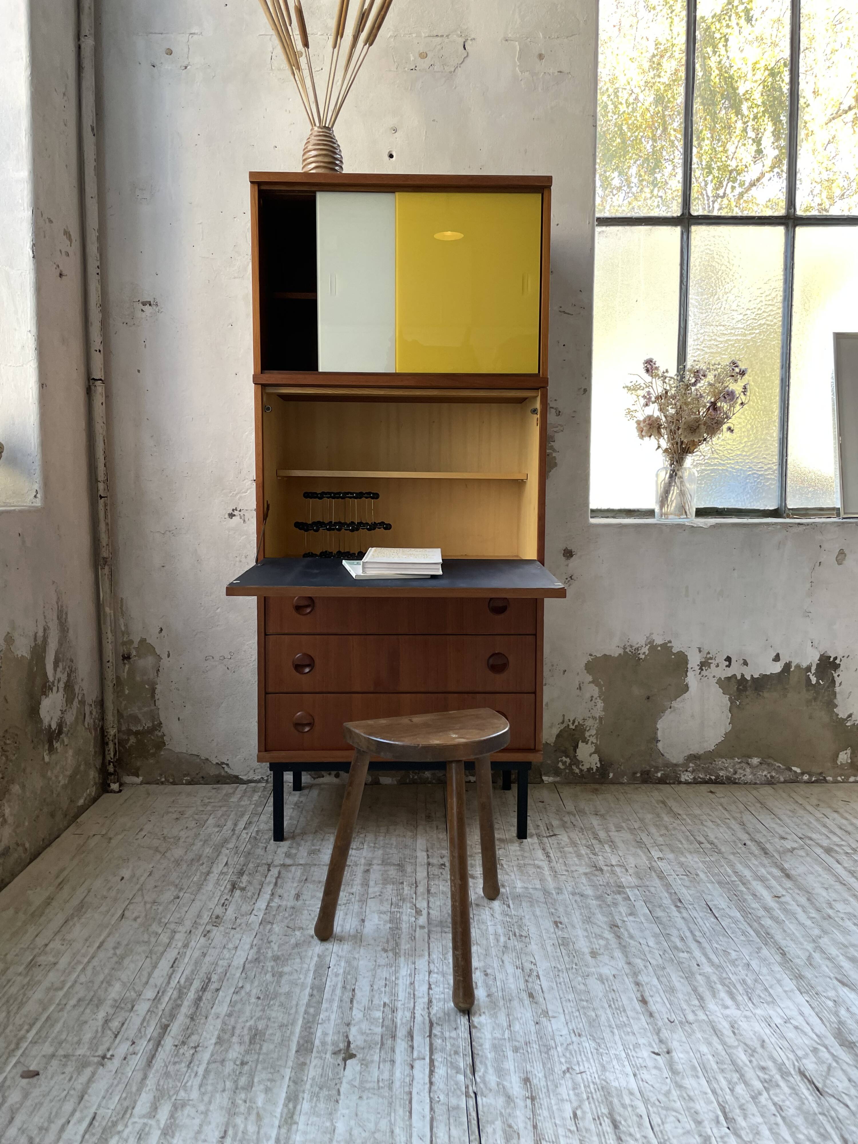 Modernist teak secretary desk, 1950s