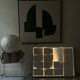 Modernist wall lamp with white metal shade, design by C. Grandidier.