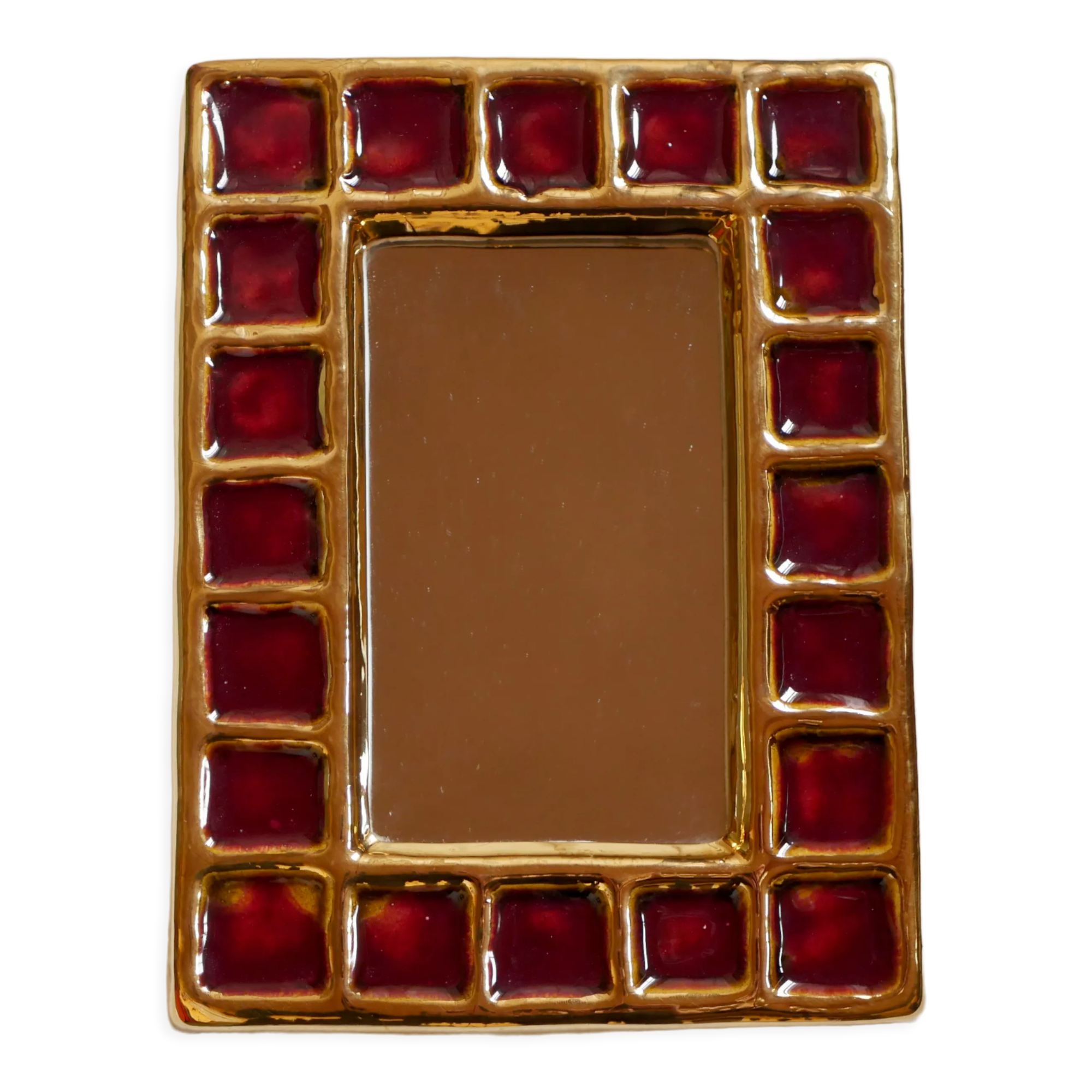 Vallauris ceramic mirror by François Lembo 60s