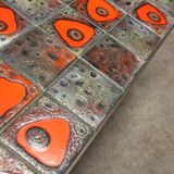 Seventies iron and ceramic coffee table