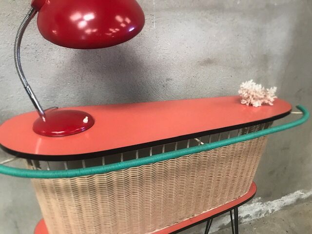 Vintage metal red lamp 1960