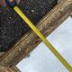 Antique mirror with gilded stucco, shell pediment, old glass, 95 cm