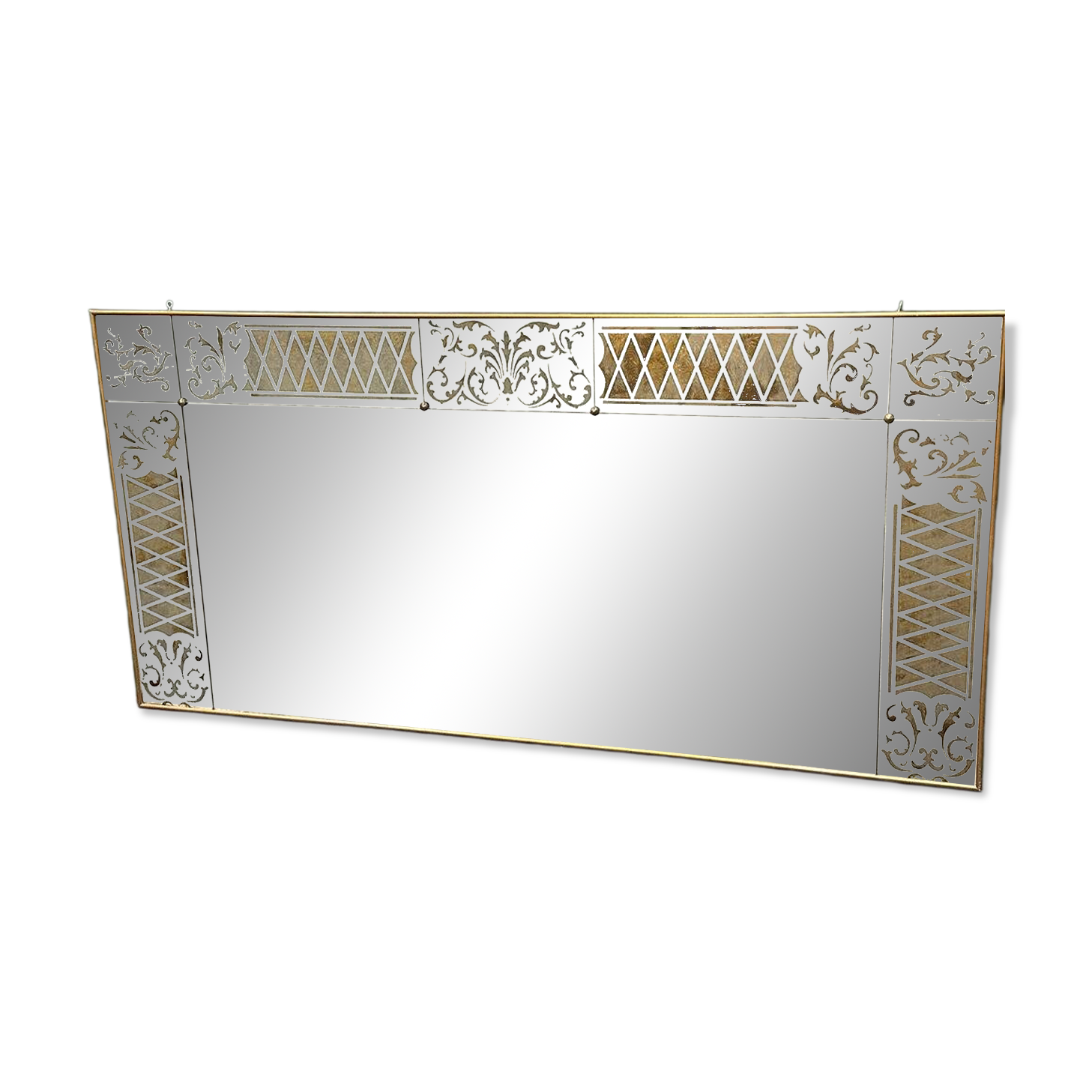Exquisite very large bistrot Art Nouveau mirror, France 1930s.