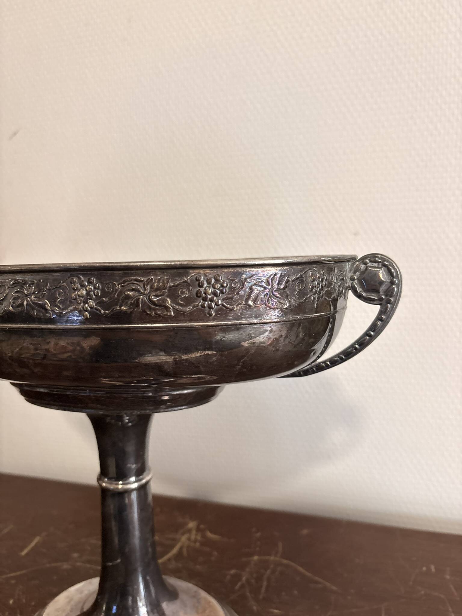 Antique Oval Basket Bowl Neo-Renaissance Silver-Plated Metal 19th Century