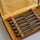 12 silver metal dessert or cheese knives