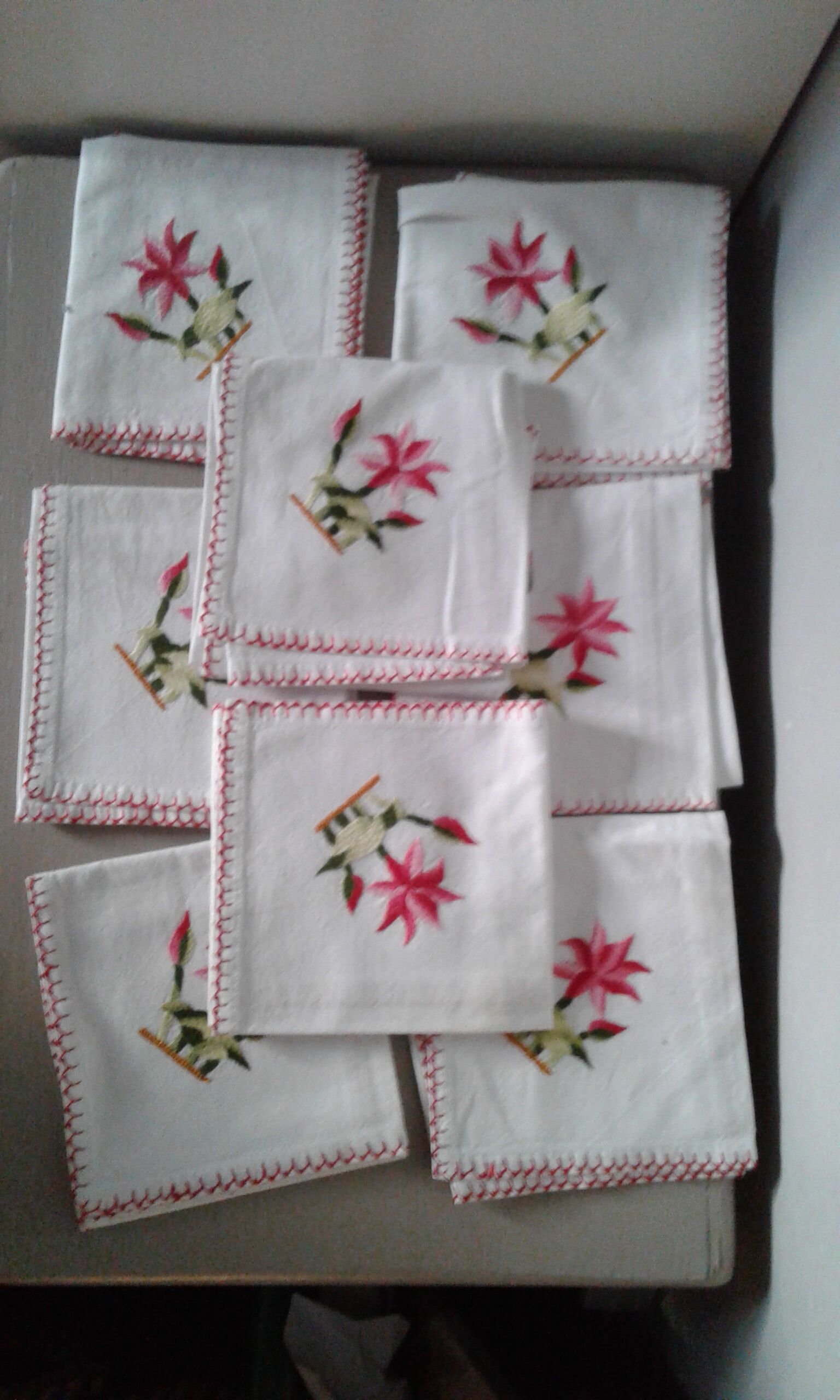 Lot of eight embroidered towels