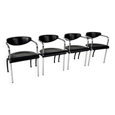 4 chaises de salle à manger postmodernes par Arnold Merckx pour Arco, années 1980