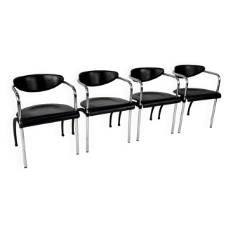 Set of 4 Postmoderne Dining Chairs by Arnold Merckx for Arco, 1980s