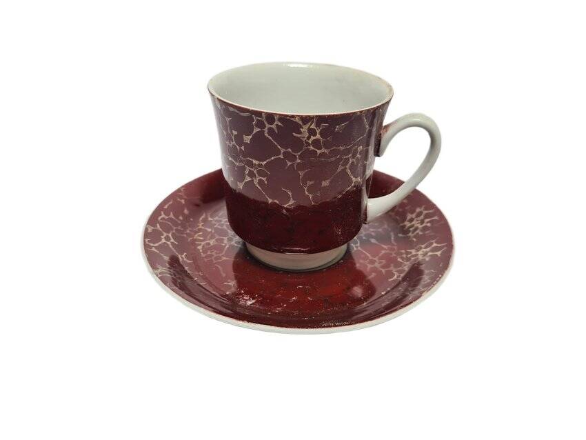 Vintage Polish cup and saucer from Wałbrzych Pottery, 1970s, set of 2