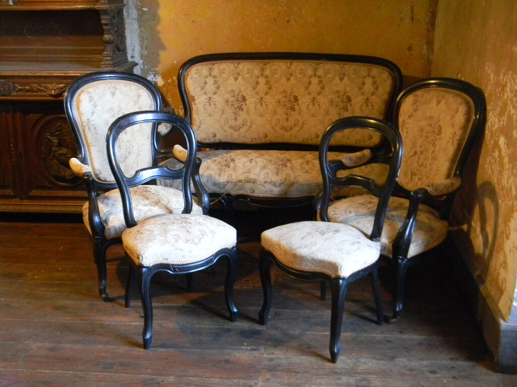 Bench and chairs style Napoleon III