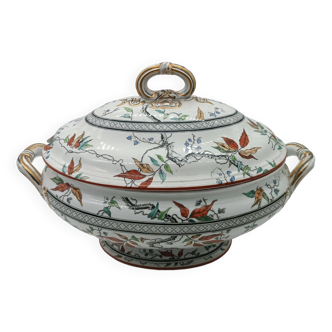 Antique Porcelain Tureen England Minton Satsouma XIX Century